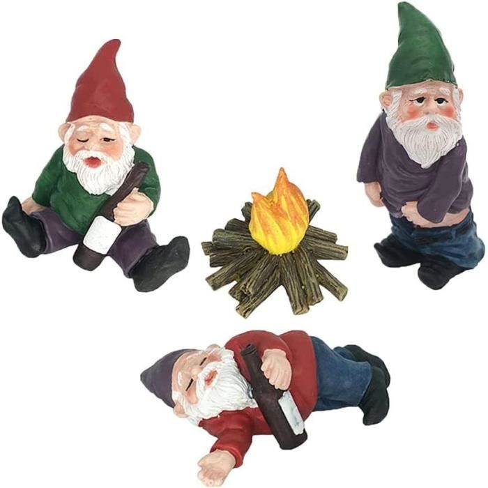 Lot De 5 Nains De Jardin Miniatures En Résine - Série Yoga - Décoration Amusante Pour Terrasse, Pelouse, Pot De Fleurs
