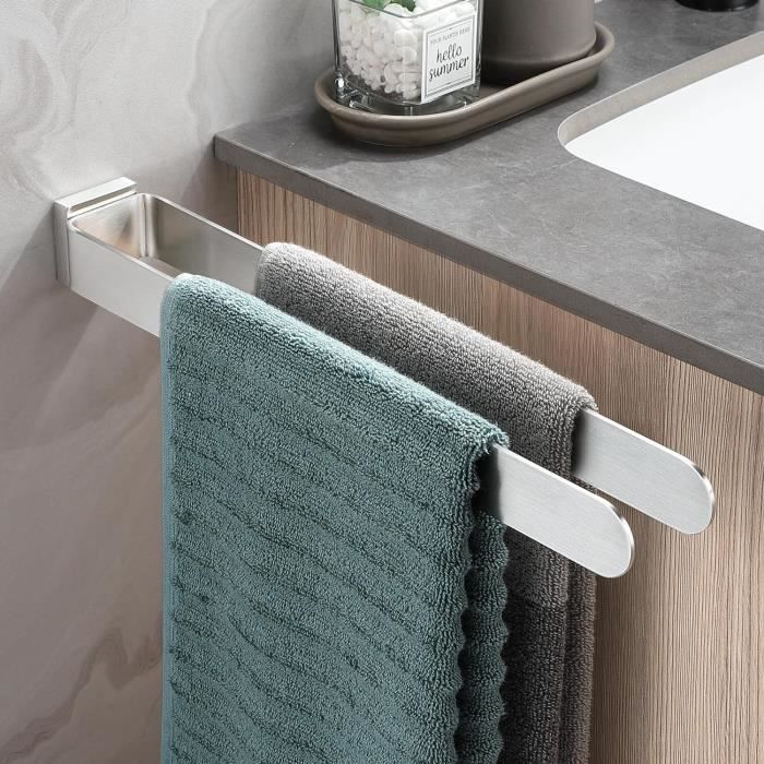 Porte-serviettes Incurvé Axis IDesign - Acier Inoxydable, Montage Sans Perçage Sur Porte