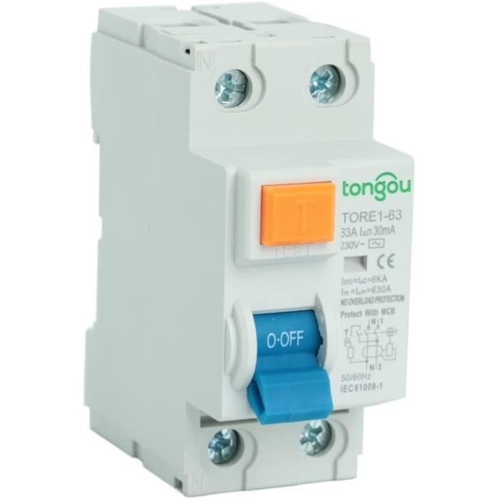Disjoncteur,Interrupteur Différentiel 2P 16A 63A 1 0Ma 30Ma 100 Ma 6Ka