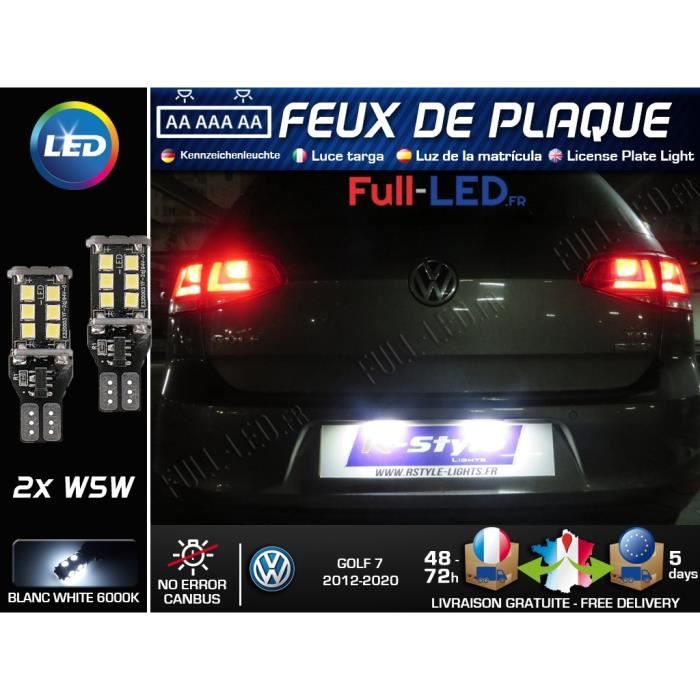  LEDFEWAG 2 Pièces LED Éclairage plaque immatriculation auto  Compatibile pour GOLF 5 6 7 MK5 GTI MK6 MK7 etc.