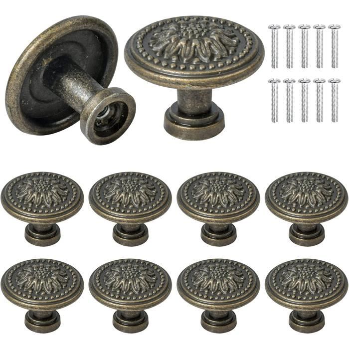 10 PCS Bouton De Meuble 30MM Vintage Bronze Bouton De Porte Bouton De 10-pcs-bouton-de-meuble-30mm-vintage-bronze-bouton-de-porte-bouton-de