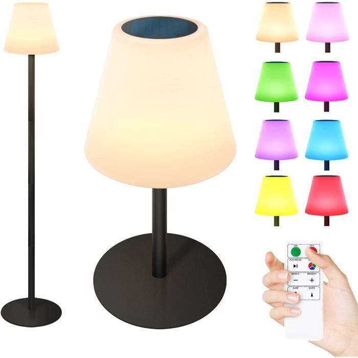 Lampadaire Solaire Extérieur RVB + Blanc Chaud Avec Trépied Et Porte-Pots - Étanche Pour Jardin Et Terrasse
