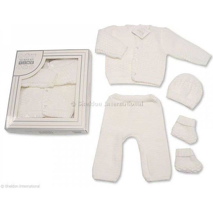 Nursery Time Coffret Tricot Naissance 4 Pieces Cdiscount Puericulture Eveil Bebe