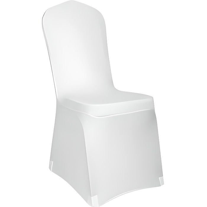 JS One Lot de 1/4/6/10 housses de chaise de salle à manger extensibles lavables Blanc