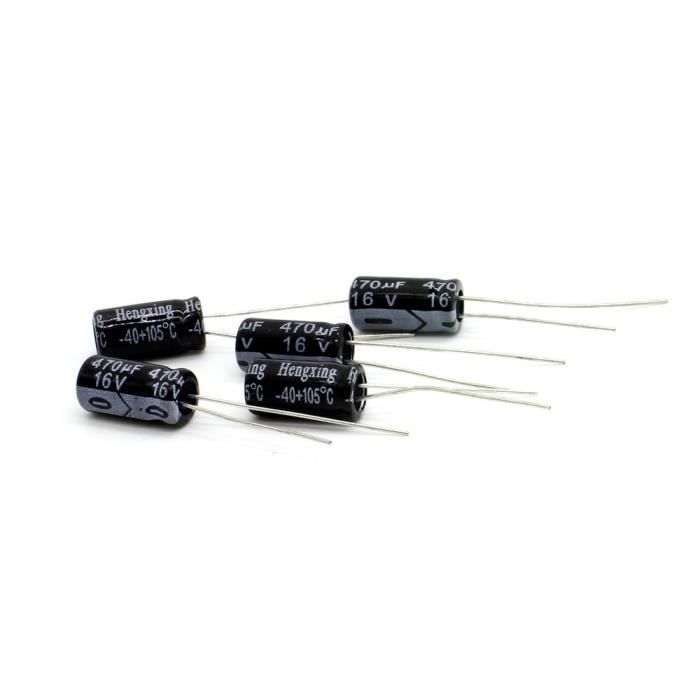 Lot De 5 Condensateurs électrolytiques 470µF 100V - Plage Température -40 à +105°C - Neuf