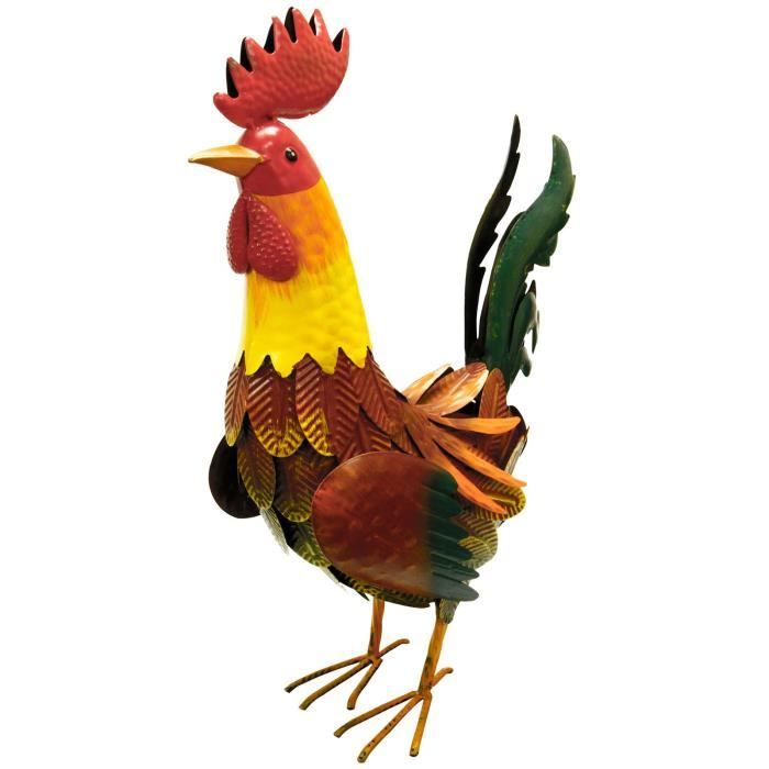 Ornement de Jardin en Métal Animaux Oiseau Paon Canard Coq Intérieur Sculpture en Plein Air
