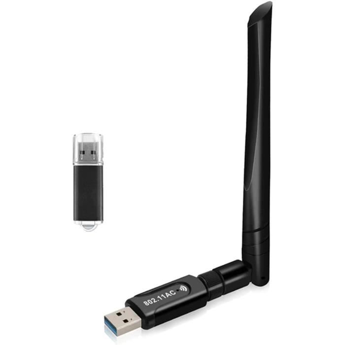 Clé WiFi Puissante, ZAMUS Cle WiFi AC1300 Mbps Adaptateur WiFi USB 3.0  Double Dande 2.4G/5GHz Antenne à Gain Élevé 5dBi Pour PC - Cdiscount  Informatique