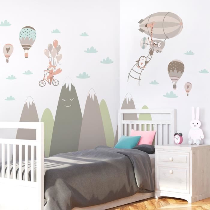 Stickers chambre bébé – animaux – stickers muraux bébé – ambiance