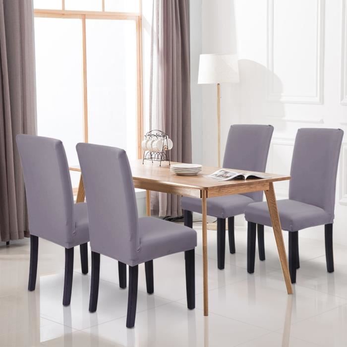 2x housses de chaise de cuisine extensible pour salle à manger en spandex  Housses de siège de Chaise amovibles et lavables - gris - Cdiscount Maison