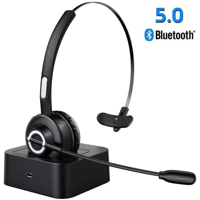 Casque de bureau OW Pro amélioré sans fil, Bluetooth 5.0, téléphone de  sauna transparent avec micro