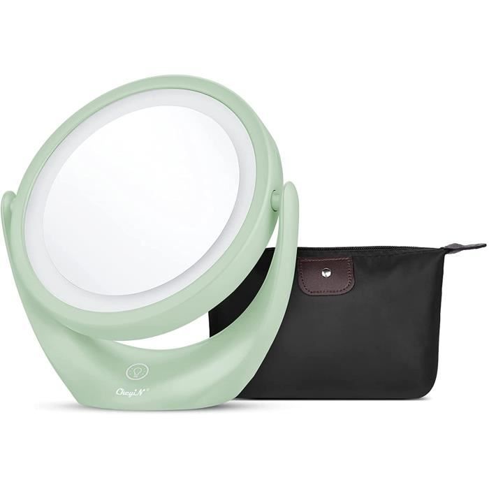 Rio Miroir de maquillage grossissant 5 x LED avec station de charge sans fil