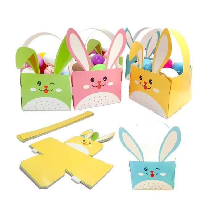 Sac Lapin Pâques KEELYY Lot De 8 Sacs Cadeaux Pâques - Motifs Lapins Pailletés - 23x22cm - Carton Épais 230g Sac Paques Amazon