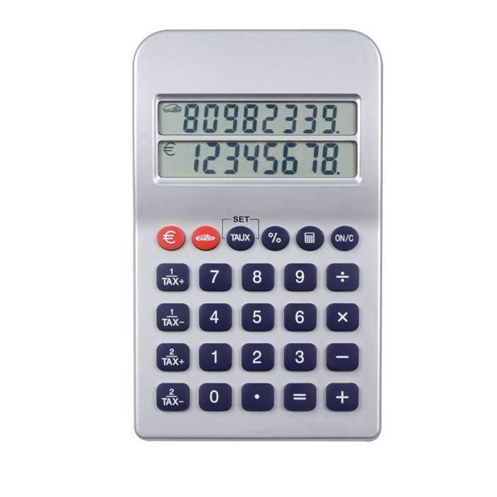 Calculatrice Convertisseur Franc Euro Double Affichage Calculatrice de poche avec convertisseur Euro double écran (8 positions