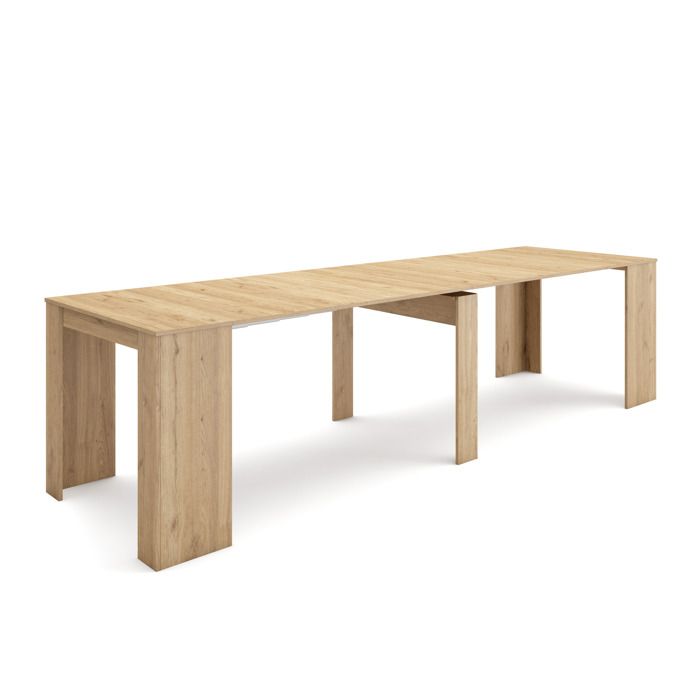 Skraut Home -Table console extensible Console meuble 300 Pour 14 personnes Chêne RF2653