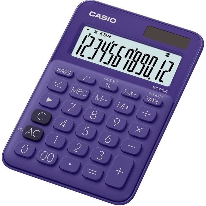 CASIO Calculatrice de bureau MS-20UC-LB-S-EC violette