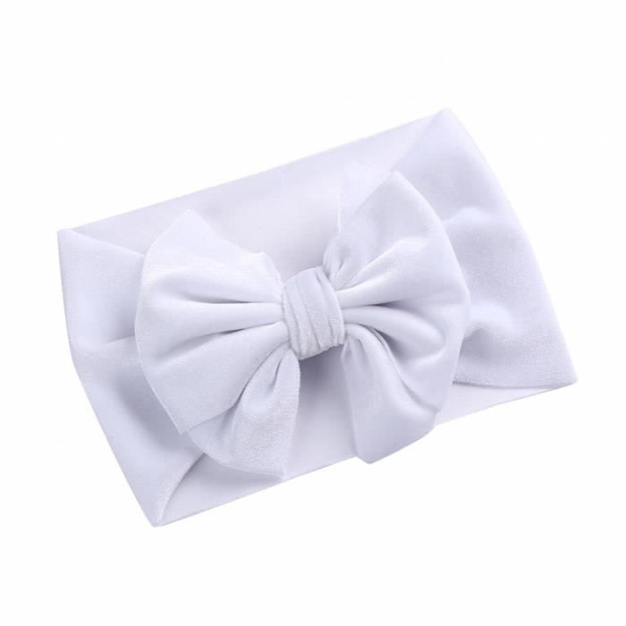 Bandeau-serre-tête,Turban en velours avec gros nœud papillon pour bébé