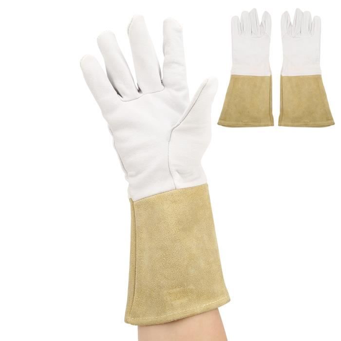 Gants Apiculture SRJQXH - Peau Mouton Et Toile - Manches Longues XXL - Protection Piqûres Abeilles