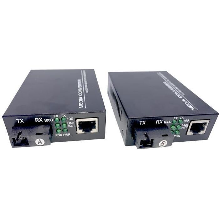 Convertisseur Fibre Ethernet, Fibre Optique SC Monomode (1 X 1 Ports RJ45)