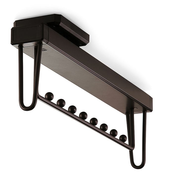 Porte-vêtements extractible - EMUCA - Moka - Aluminium - Longueur 445mm - Coulisses amorties Porte-vêtements extractible - EMUCA - Moka - Aluminium - Longueur 445mm - Coulisses amorties
