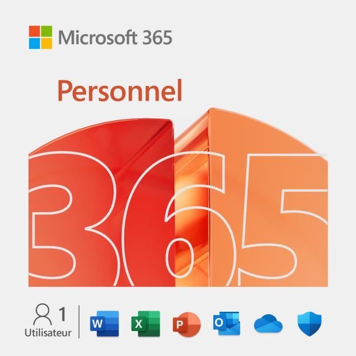 Microsoft 365 Personnel à télécharger - 1 utilisateur - PC ou Mac -  Abonnement 1 an à télécharger - Cdiscount