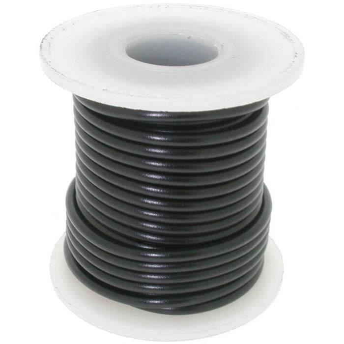 Fil électrique souple de couleur noire section 1,5mm² - L: 7,6mètres
