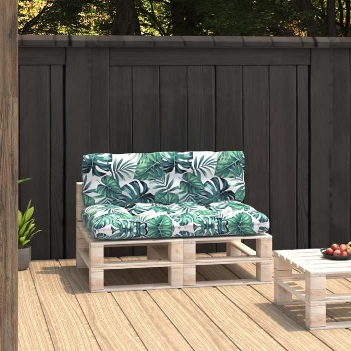 coussins de canapé palette famirosa - motif de feuilles - pour meuble de jardin - extérieur/intérieur