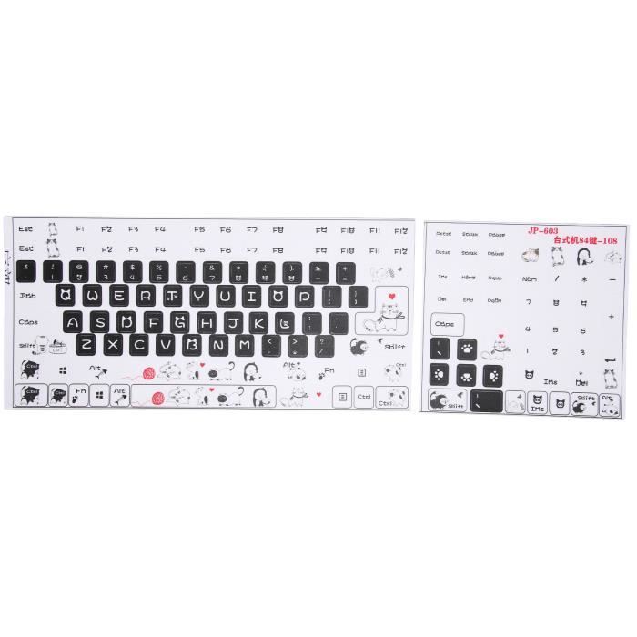 AUTOCOLLANTS POUR CLAVIER D'ordinateur Lettre De Lueur Noir EUR 4,85 - FR