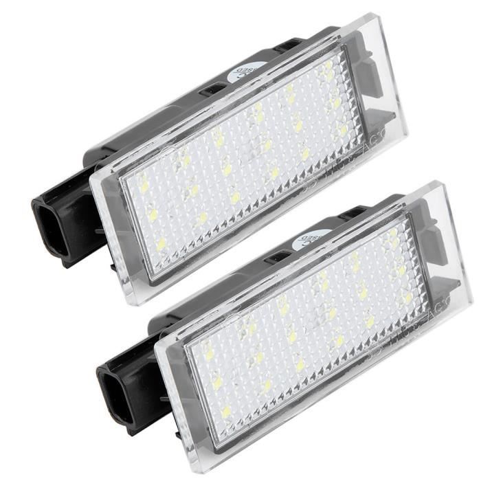 2x AMPOULES LED ECLAIRAGE PLAQUE IMMATRICULATION BLANC LUMIERE pour PEUGEOT 208