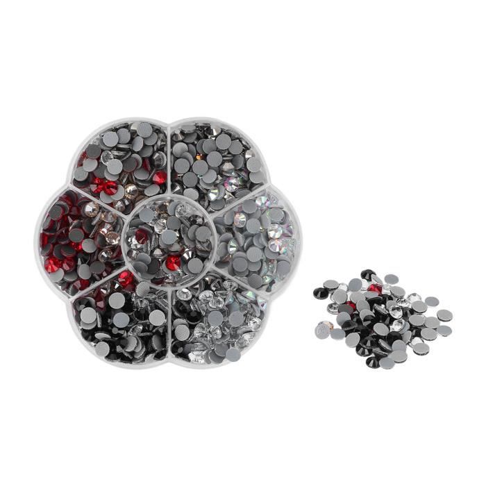 Tbest Strass en vrac 1440 pièces en vrac dos plat en acier strass