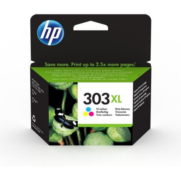 HP 303XL Cartouche d’encre trois couleurs grande capacité authentique (T6N03AE) pour HP Envy Photo 6220/6230/7130
