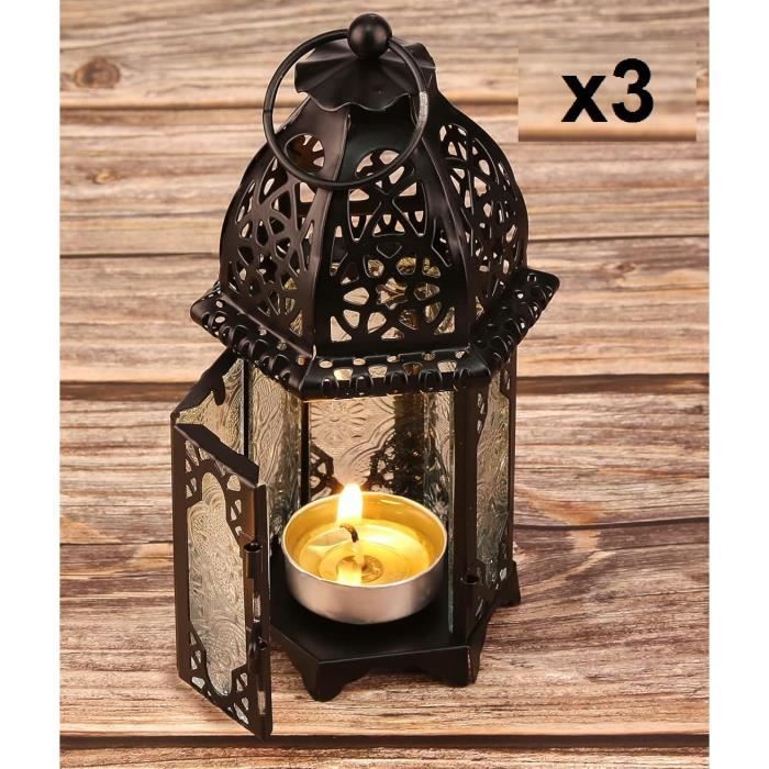 Lanterne à Bougie Suspendue En Fer – Style Vintage – Dimensions 18 X 16 X 16 Cm – Déco Table, Mariage, Ambiance – Pour Bougie Chauffe-plat Ou LED - 12