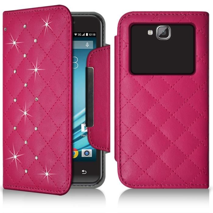 KARYLAX Etui Portefeuille Bleu (Ref.1-A) pour Smartphone Logicom Le