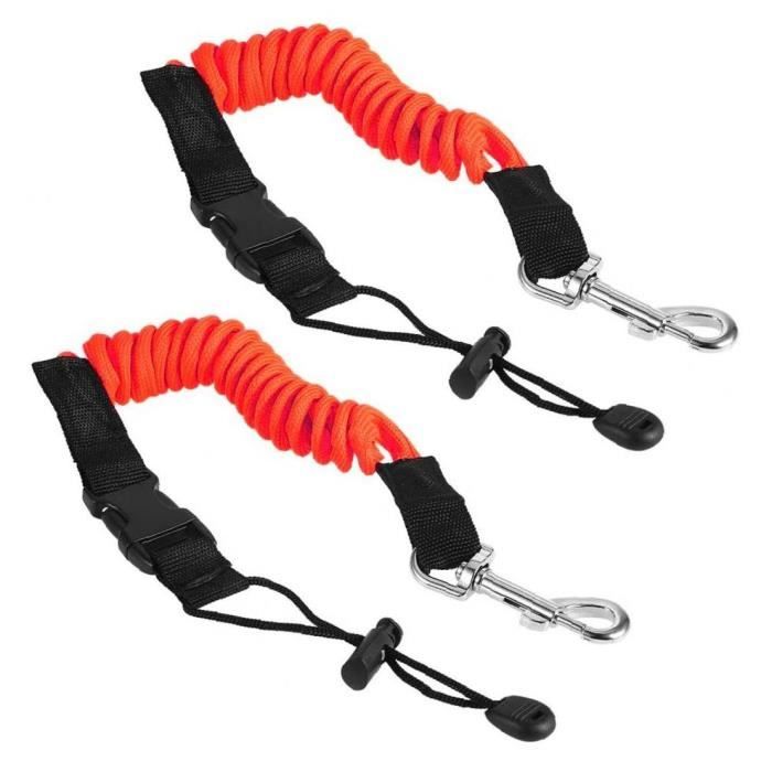ZMREN - Laisse Élastique Pour Pagaie De Kayak - 2 Pièces - Longueur 95-150cm - Tissu Oxford Résistant - Pour Canoë, Bateau, Surf