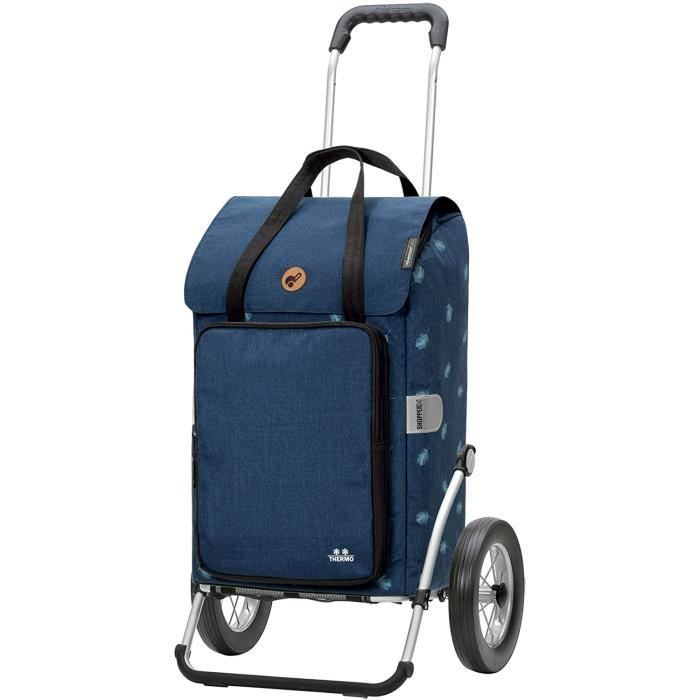 Chariot De Courses Andersen Royal Aluminium Pliable - Sac Hedda Gris 51 Litres Avec Roues 25cm