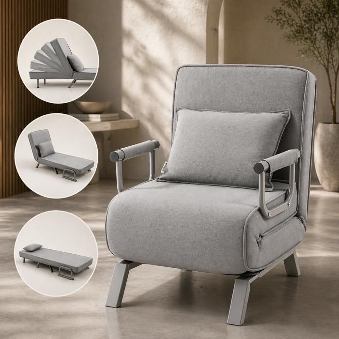 Makika Fauteuil Convertible Lit TED Pliable 3en1 avec