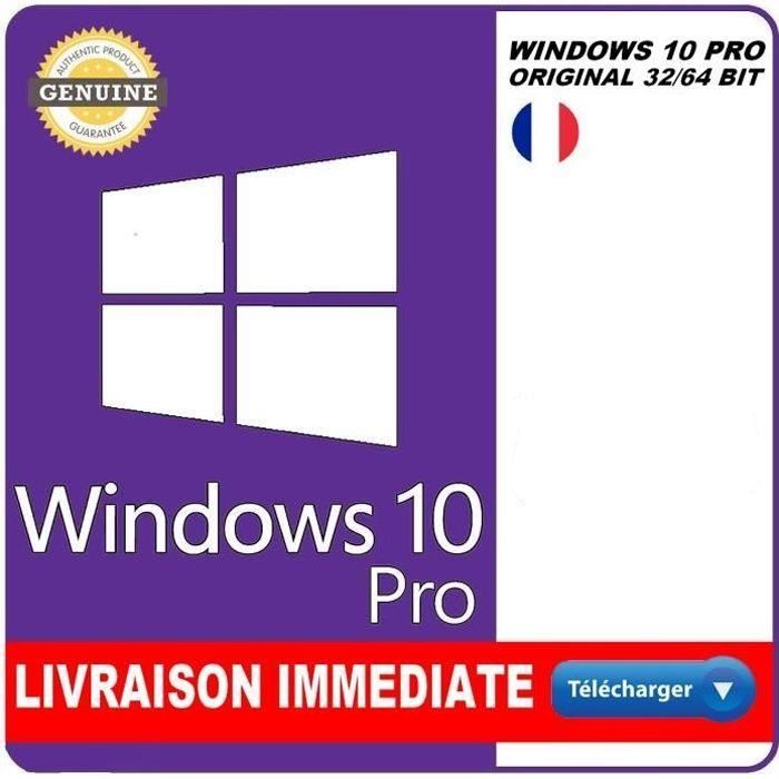 Clé dactivation Windows 10 PRO – Microsoft – Téléchargeable – Utilitaires – Blanc – Non remboursable