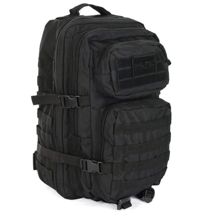 mil-tec camouflage militaire armee sac e  dos us assault pack 20l molle noir - m4336