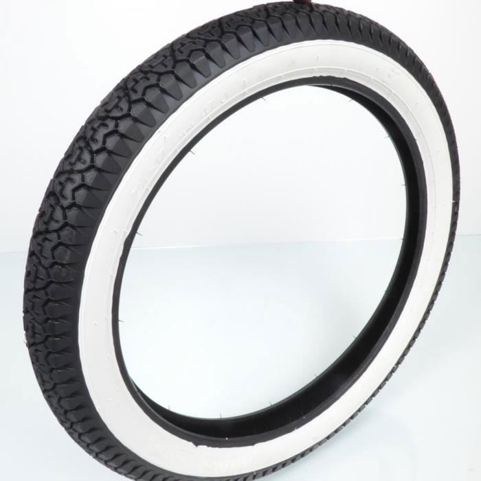 Pneu Mitas flanc blanc 2.75-17 2 3/4-17 B7 TT/TL 47J pour mobylette cyclomoteur
