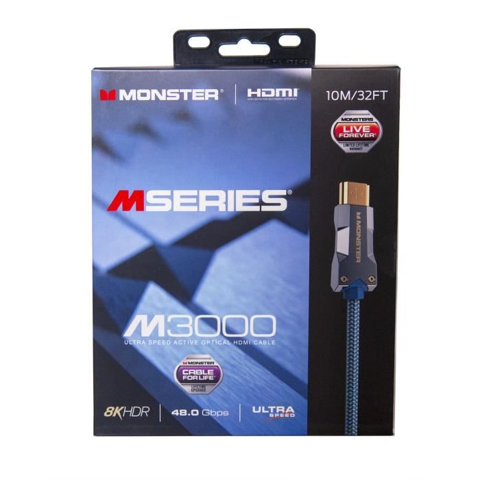 MONSTER Câble HDMI M3000 UHD 8K Dolby Vision HDR 48GBPS