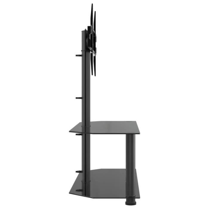 meuble tv d'angle 2 niveaux pour 32-70 pouces noir qqmora xy5716