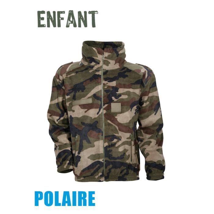 veste polaire enfant - marque - camouflage ce - 400 g/m² - anti-bouloche - mailles serrées