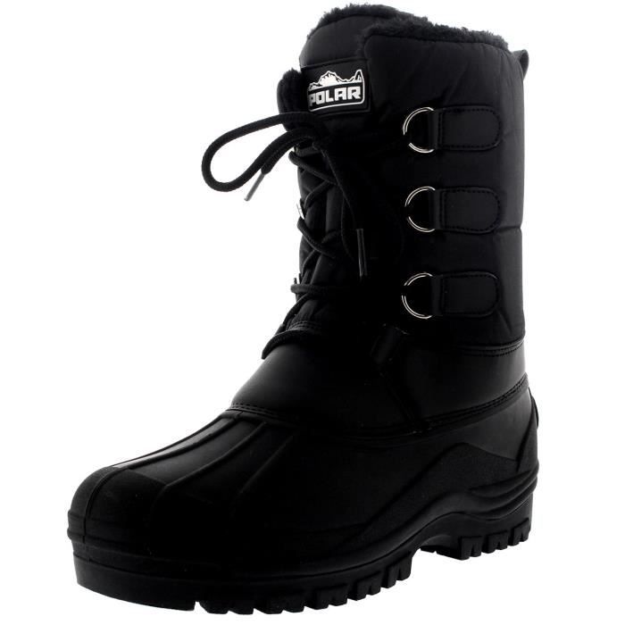 Les femmes hiver chaud à Talon Haut Hauteur Mi-Mollet Loisirs Slip-On Polaire Neige Botte Chaussure