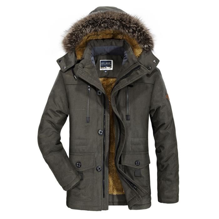 Parka longue homme hiver a XXL Vert Cdiscount Pret a Porter