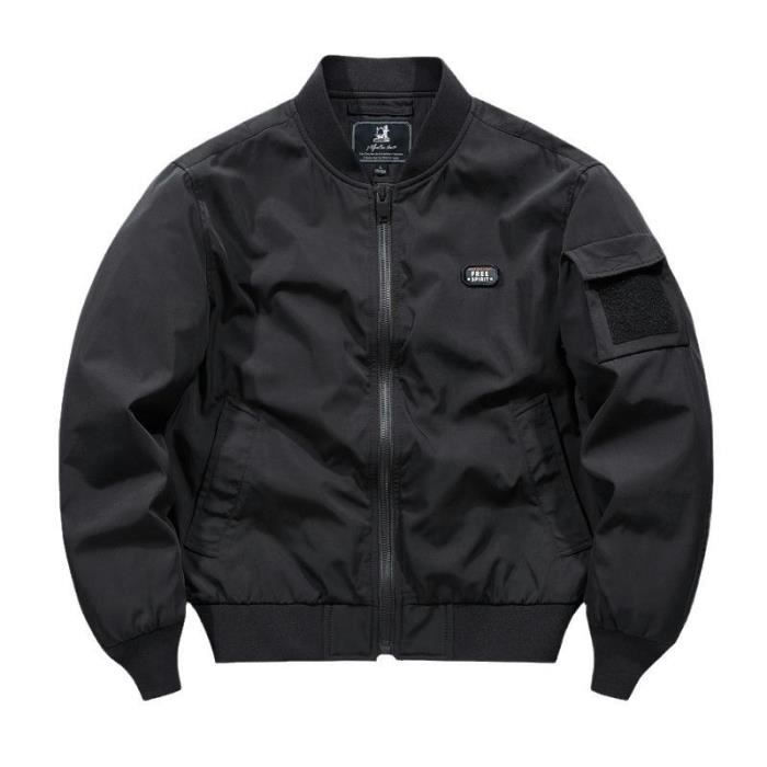 Blouson Léger Homme - Veste Demi-saison Col Montant - Style Aviateur Décontracté - Fermeture éclair