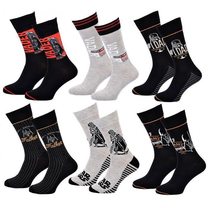 Chaussettes homme Star Wars en Coton -Assortiment modèles photos selon  arrivages- Pack de 6 Paires