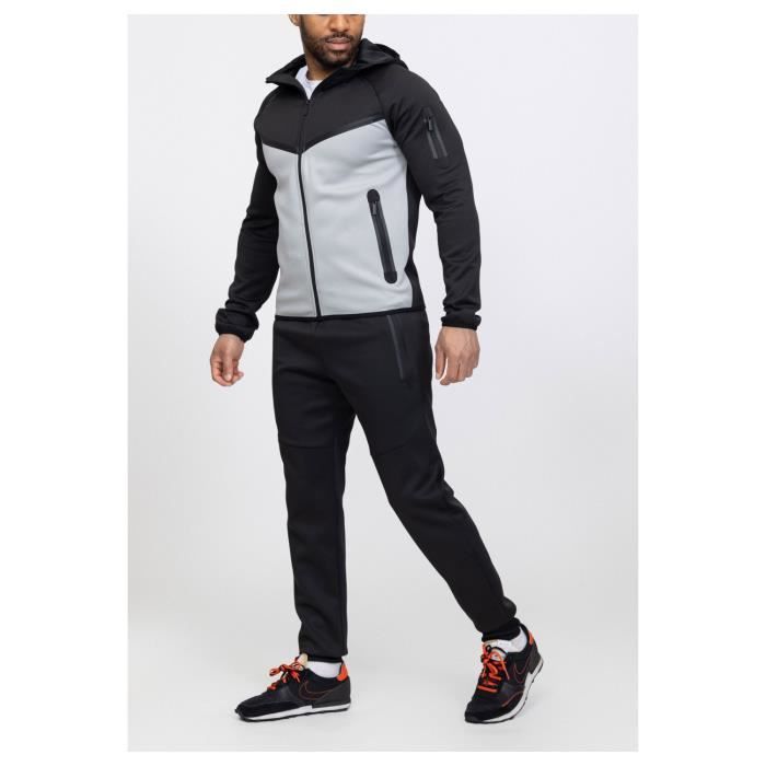 Ensemble Jogging Homme 2 Pièces - Sweat Manches Longues Et Pantalon Ample, Polaire Chaude, Tenue Sport Décontractée