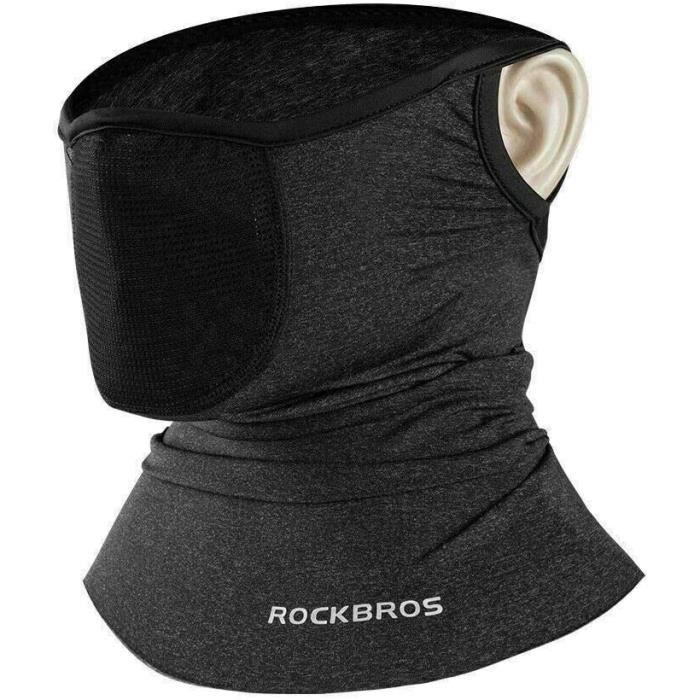 ROCKBROS Cache Cou Sport en Soie Glace Tour de Cou Respirant Anti-UV Cagoule Elastique Séchage Rapide