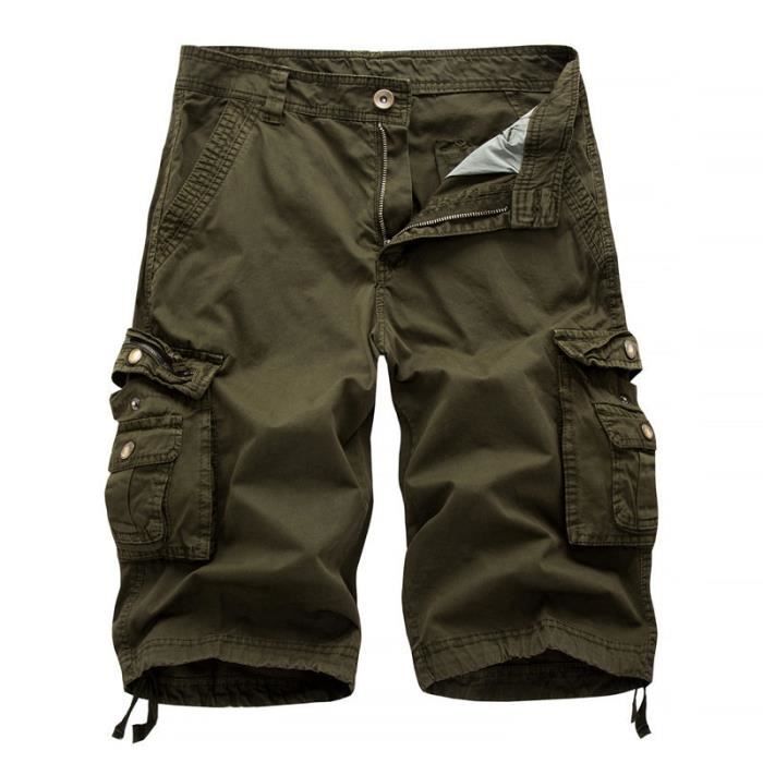 Pantalon Cargo Multi-poches Pour Hommes En Vrac Décontracté De