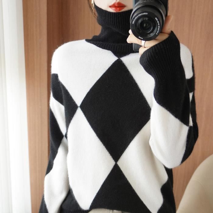 Pull Tricoté En Laine Pour Femme - Col Rond - Avec Strass