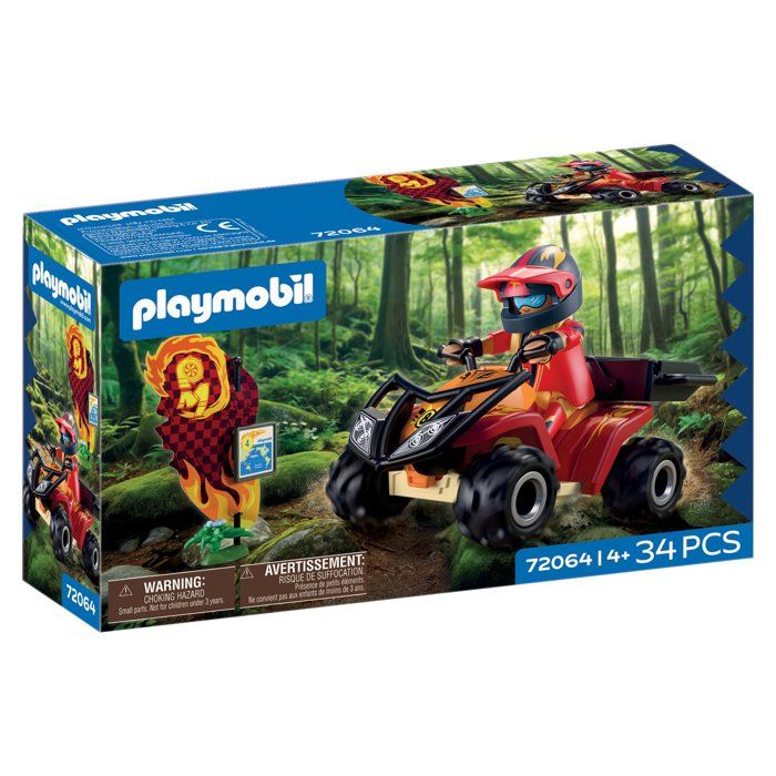 PLAYMOBIL 72064 Quad tout-terrain Véhicule de course 34 pièces Dès 4 ans